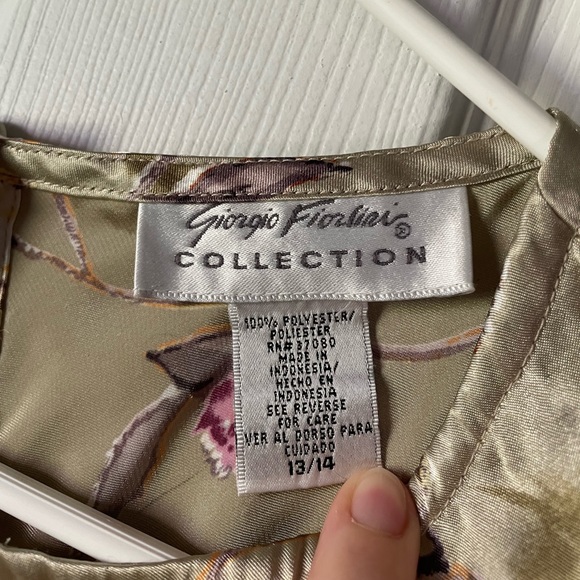 Vintage Faux Silk Floral Dress - Picture 4 of 6